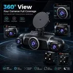 4-Channel 360° Car Dash Cam – 1080P, WiFi, Night Vision, 32GB - Image 10